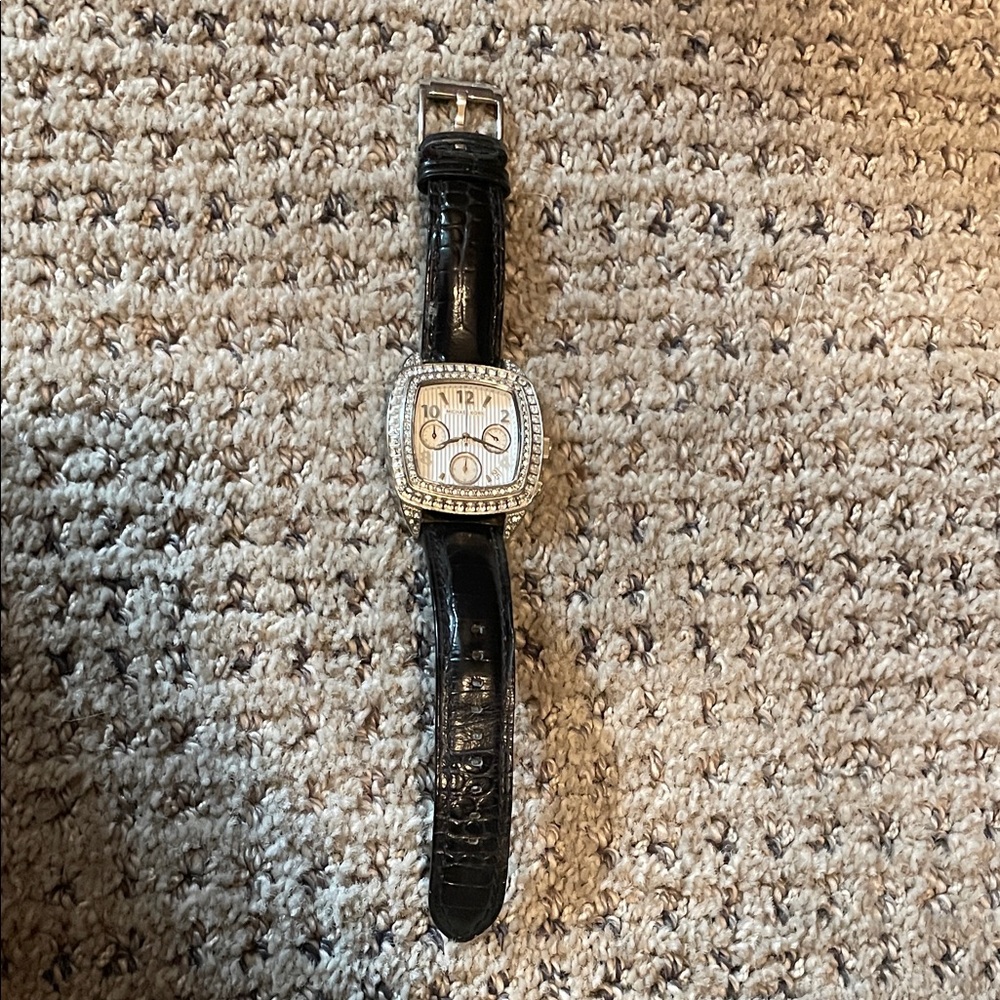 Michael Kors Black and Silver Crystal Watch